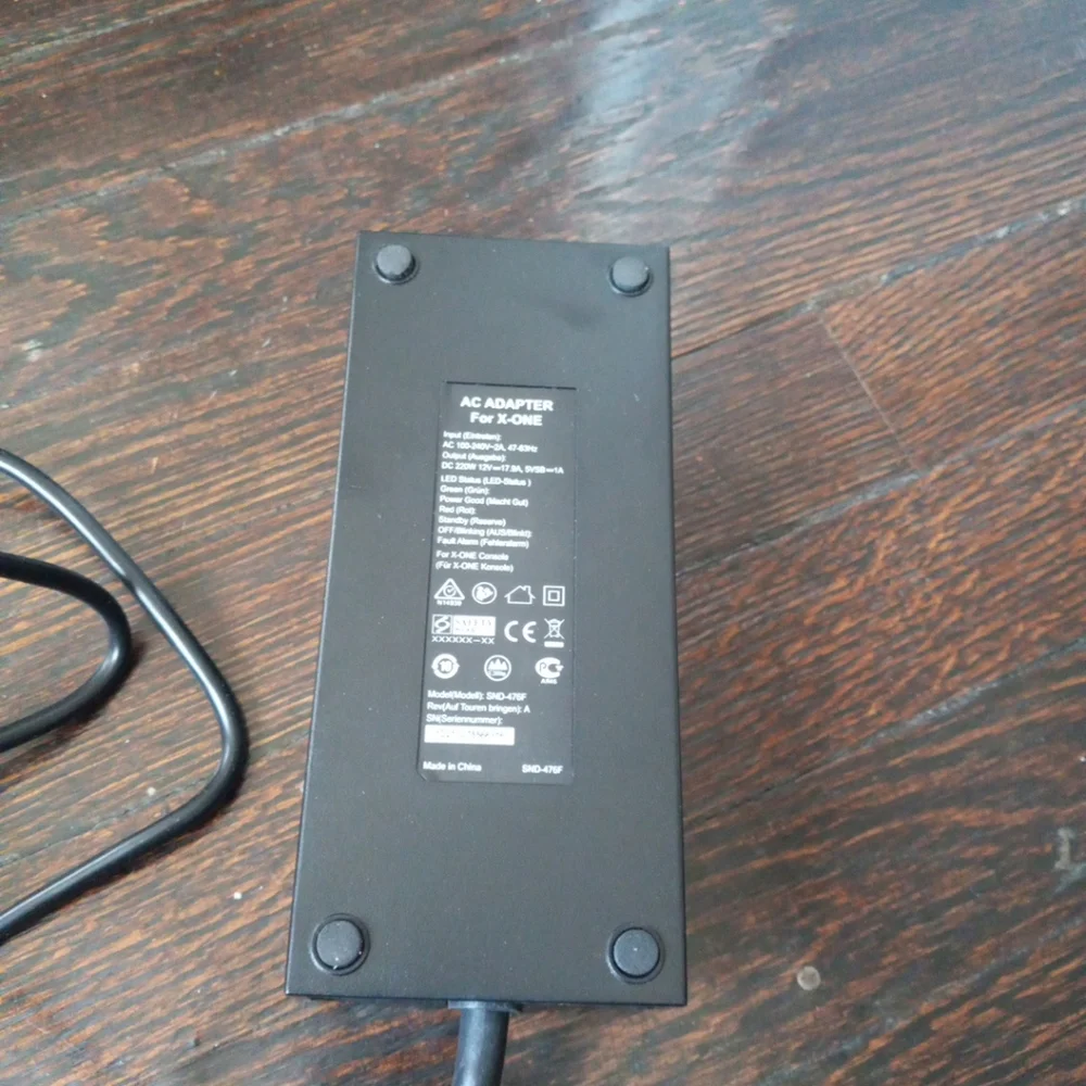 Ac Adapter For Xbox One Led Indicator: Red= Charging, Green = Standby Open Box